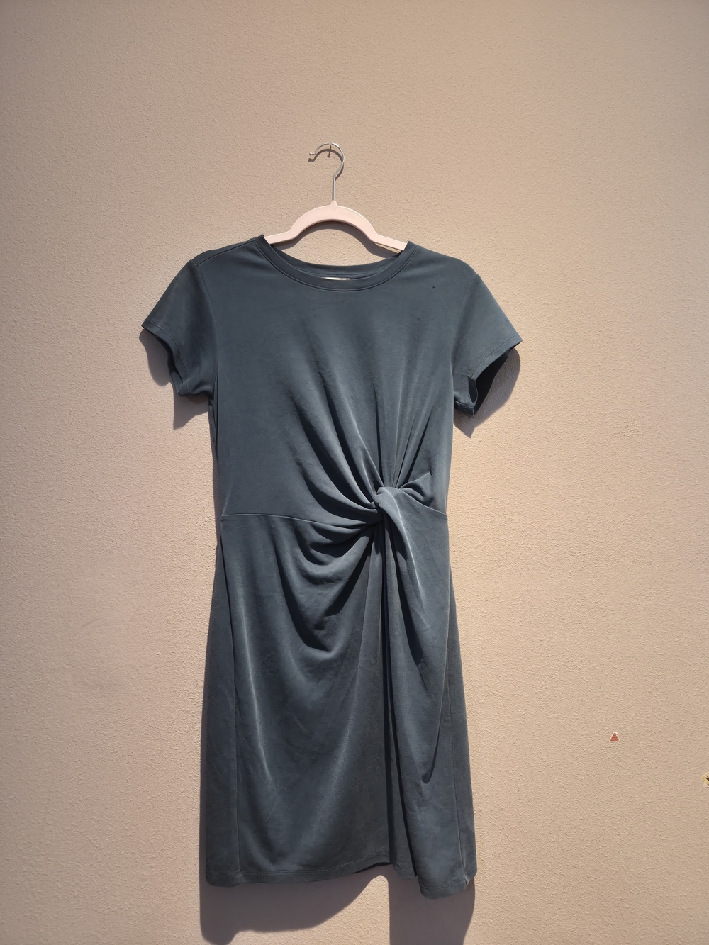 LOFT Knot-Front Short Sleeve Mini Dress - Slate Blue